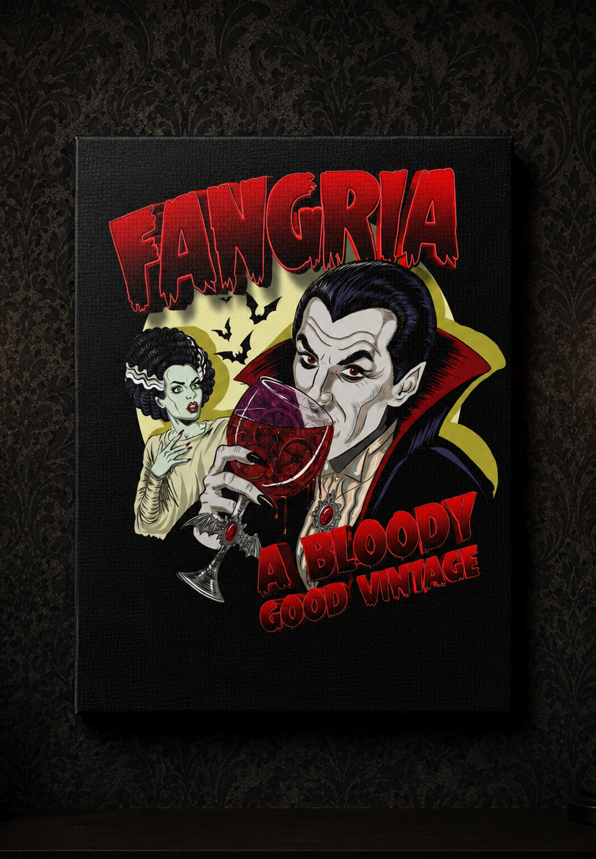 Fangria Canvas Wall Art | Vampire Wine Gothic Horror Print