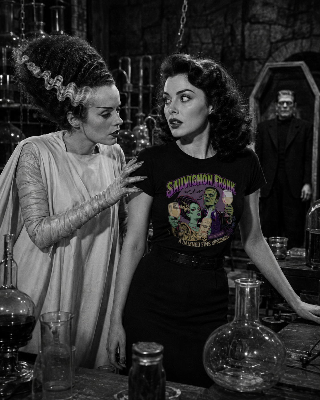 Sauvignon Frank – Vintage Horror Wine T-Shirt