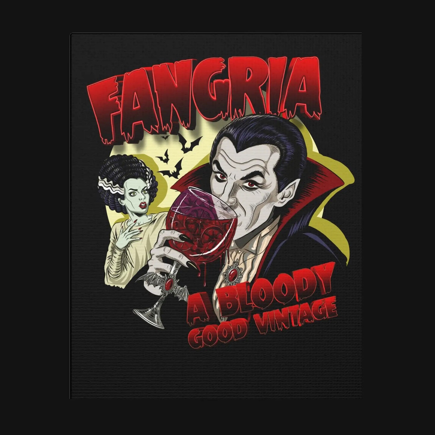 Fangria Canvas Wall Art | Vampire Wine Gothic Horror Print