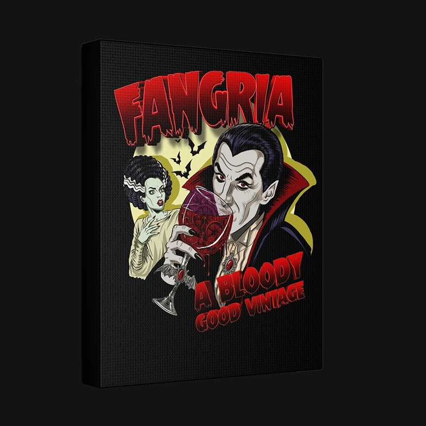 Fangria Canvas Wall Art | Vampire Wine Gothic Horror Print
