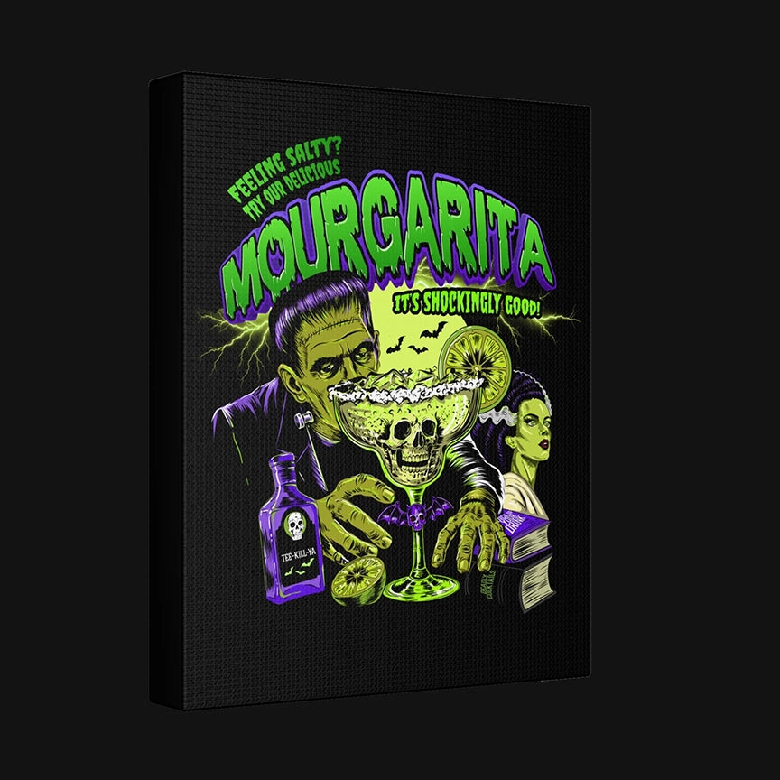 Mourgarita Canvas Wall Art | Frankenstein Cocktail Horror Print