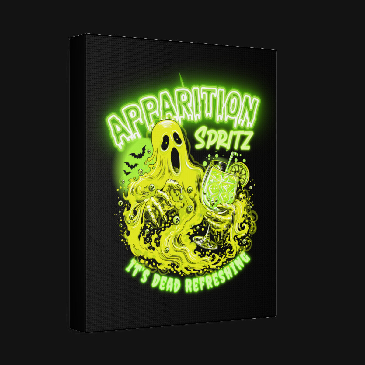 Apparition Spritz Ghost Canvas Wall Art | Hand-Drawn Vintage Horror Print
