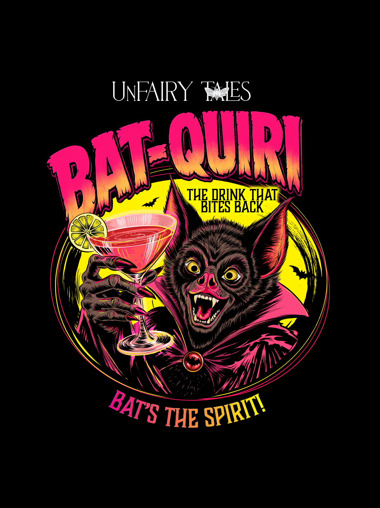 Bat-Quiri Vintage Horror Cocktail T-Shirt