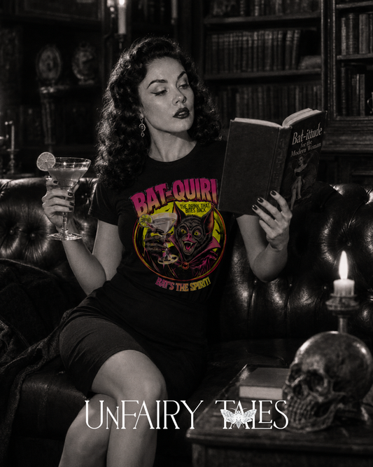 Bat-Quiri Vintage Horror Cocktail T-Shirt