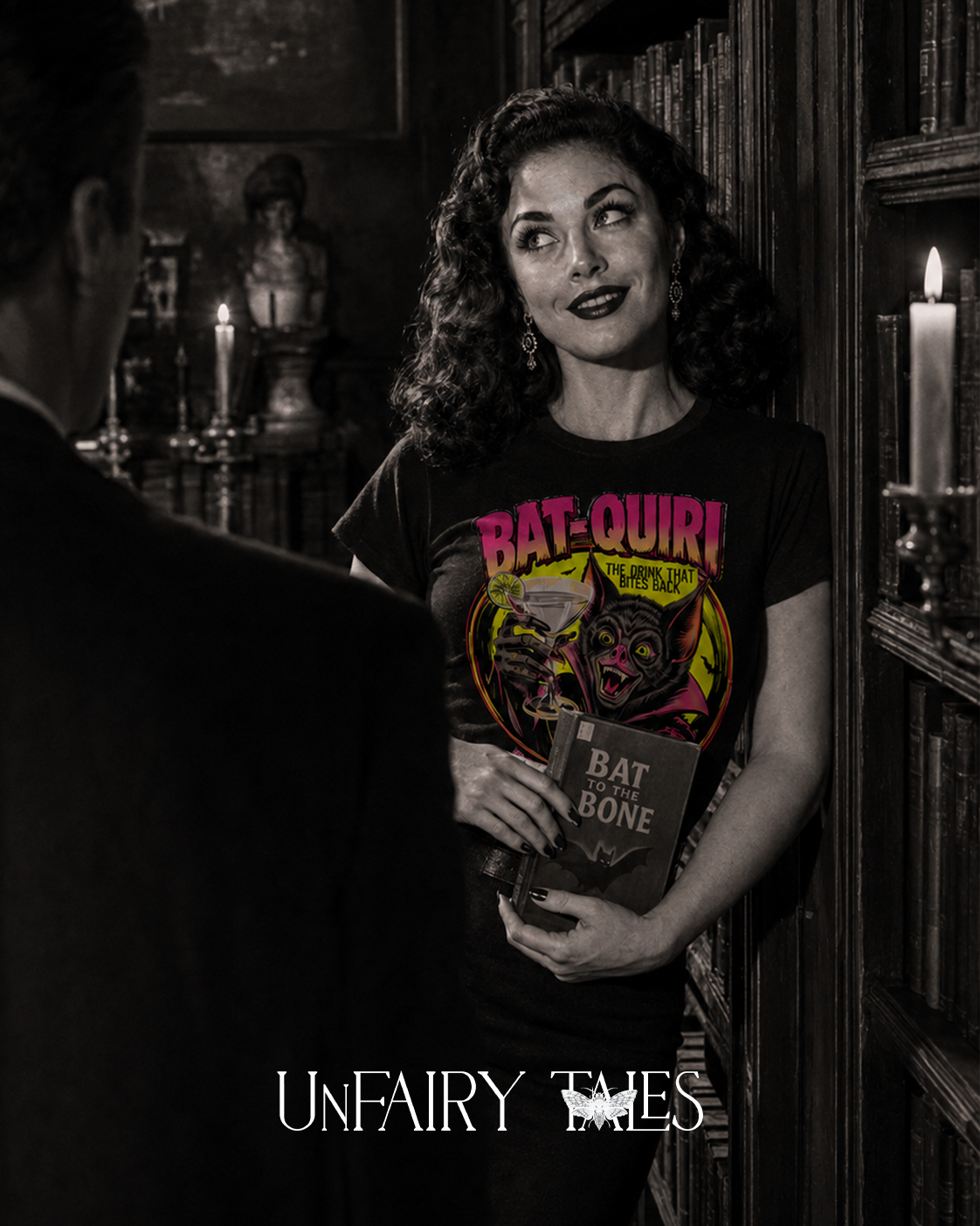 Bat-Quiri Vintage Horror Cocktail T-Shirt