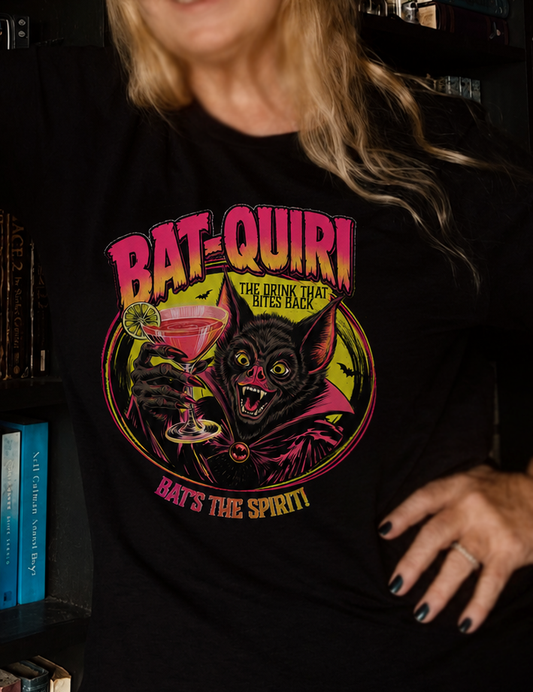Bat-Quiri Vintage Horror Cocktail T-Shirt