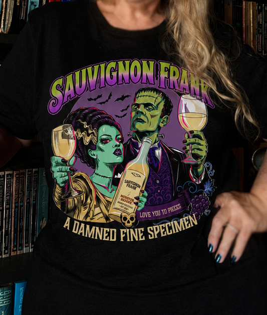 Sauvignon Frank – Vintage Horror Wine T-Shirt