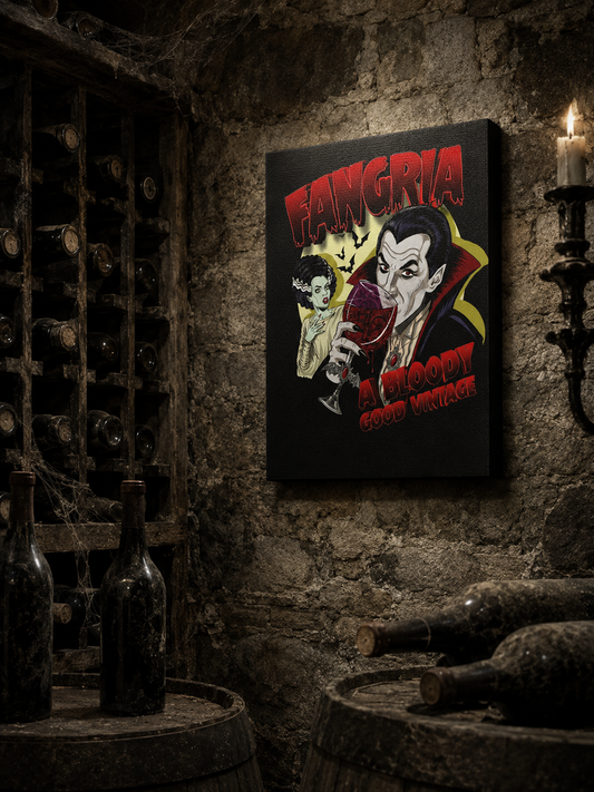 Fangria Canvas Wall Art | Vampire Wine Gothic Horror Print