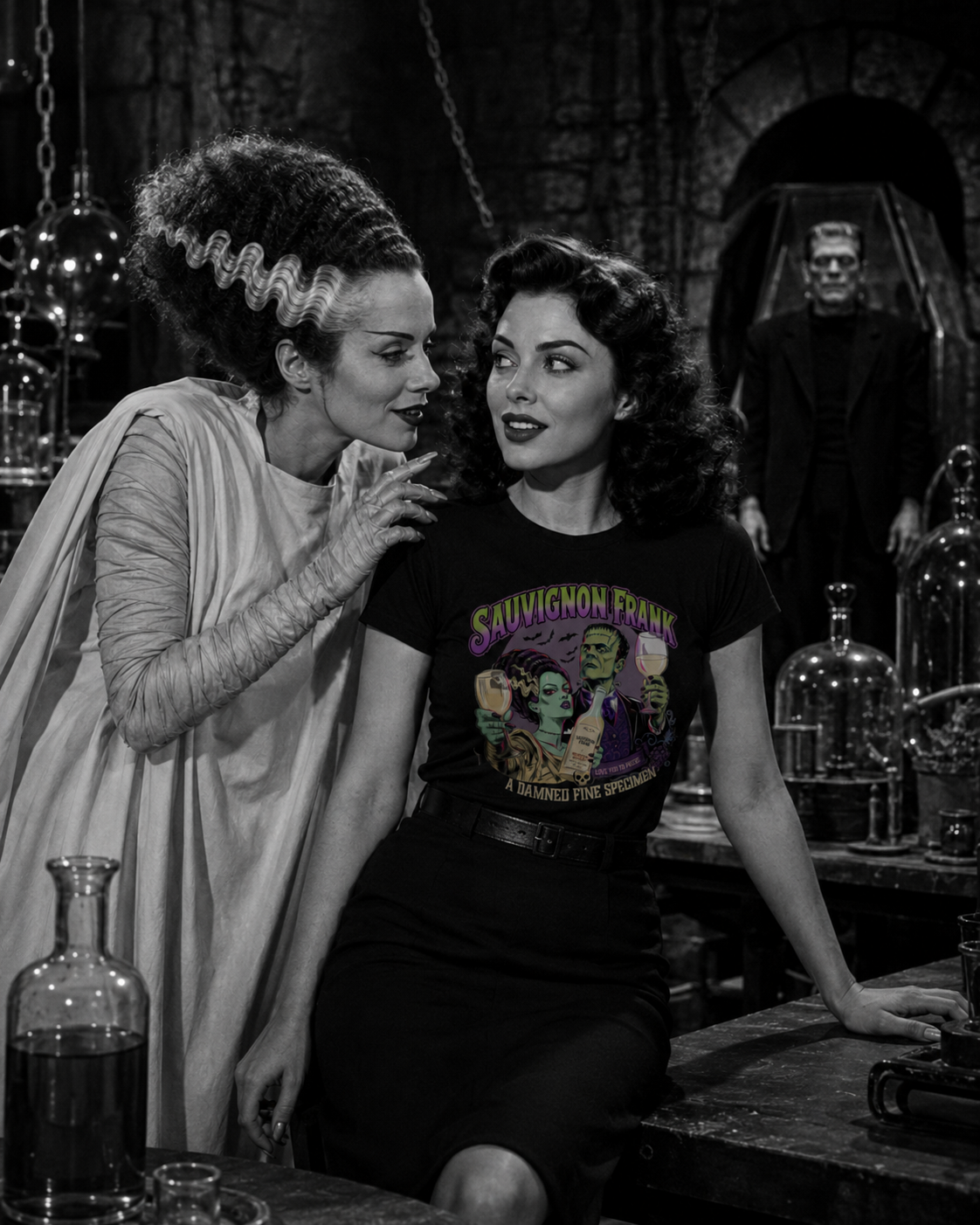 Sauvignon Frank – Vintage Horror Wine T-Shirt